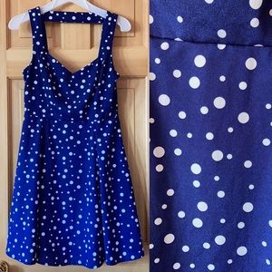 💙Forever 21 Dark Blue Polka Dot Dress